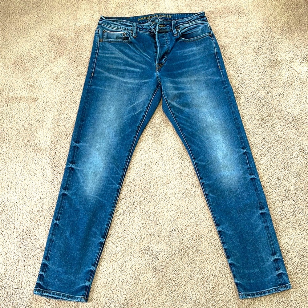 Mens American Eagle Selvedge Slim Flex Denim